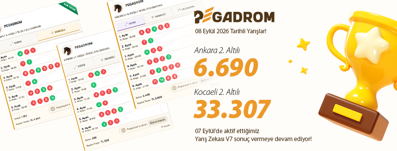 Pegadrom’dan Ankara ve Kocaeli’de Çifte Altılı Başarısı